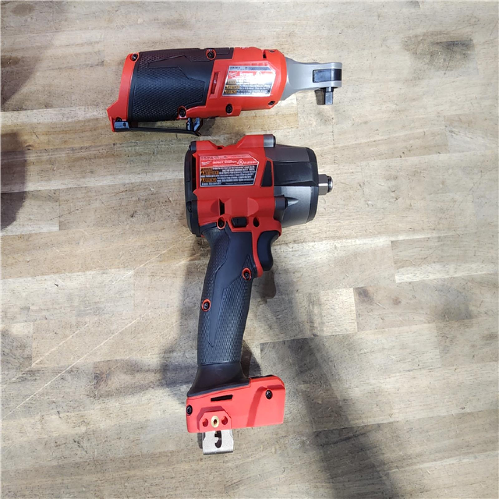 HOUSTON LOCATION - AS-IS (APPEARS LIKE NEW) M18 FUEL 18V Cordless Mid Torque 1/2 in. Impact Wrench W/ M12 FUEL 3/8 in. Ratchet & Battery/Charger Combo Kit