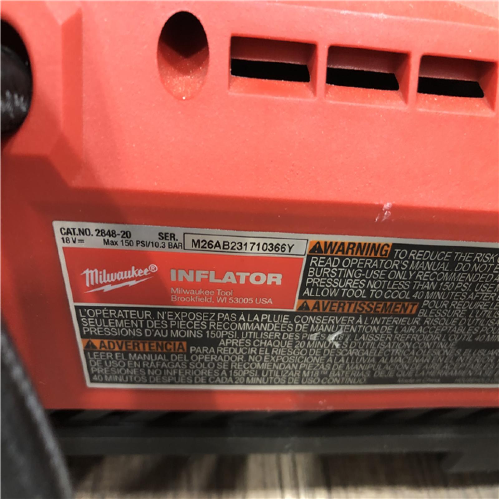 AS-IS Milwaukee 18-Volt Lithium-Ion Cordless Electric Portable Inflator (Tool-Only)