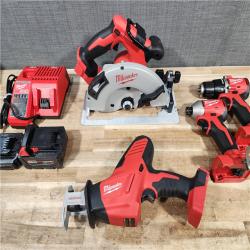 HOUSTON LOCATION - AS-IS MILWAUKEE 4 TOOL COMBO KIT W/ (2) BATTERY & CHARGER