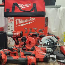 AS-IS Milwaukee  M18 18-Volt Lithium-Ion Cordless Combo Kit 9-Tool with 2-Batteries, Charger and Tool Bag