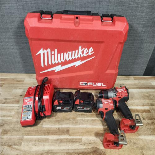 HOUSTON LOCATION - AS - IS Milwaukee FUEL 18V Lithium-Ion Brushless Cordless Hammer Drill and Impact Driver Combo Kit