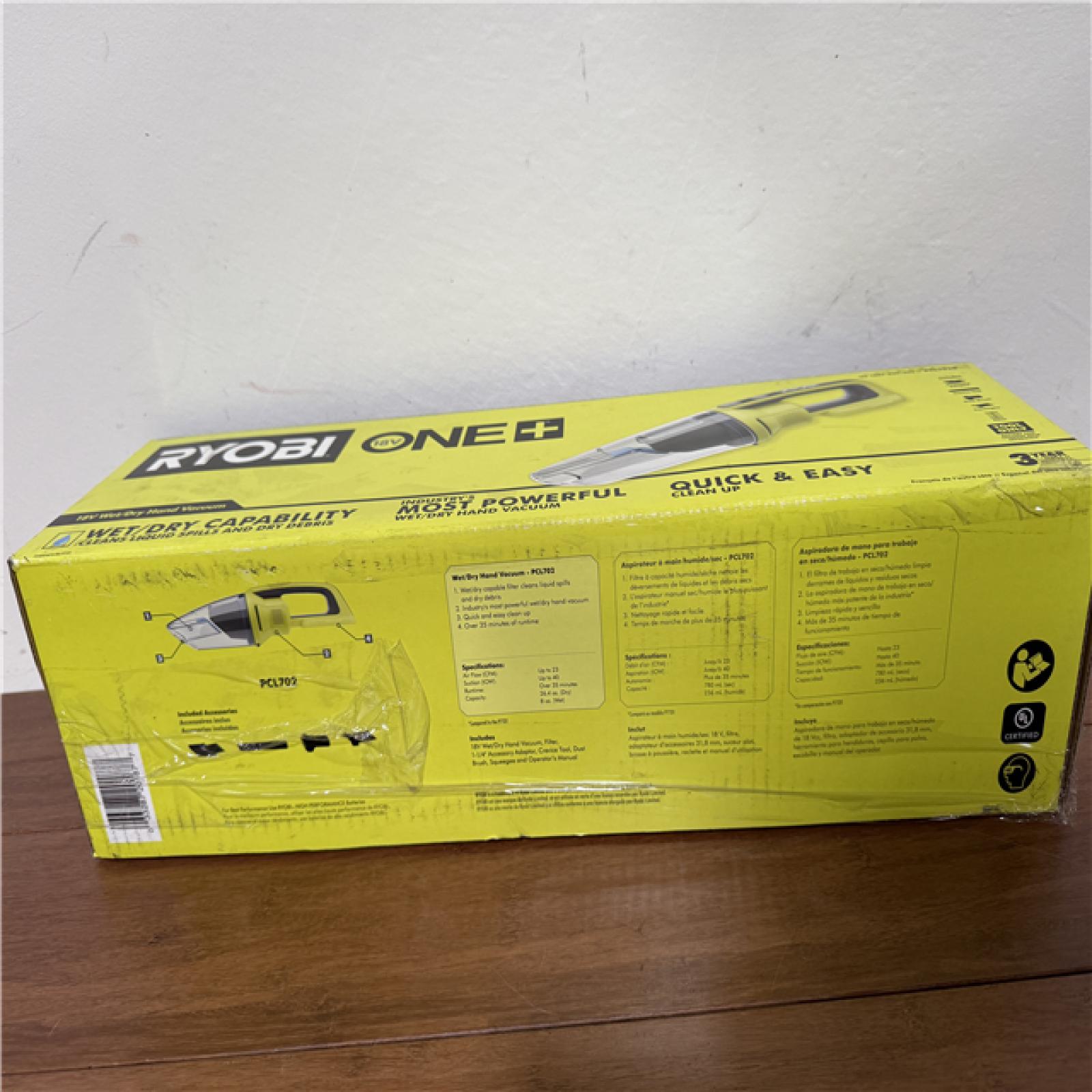 California NEW Sealed Box Ryobi 18V Wet/Dry Hand Vaccum (Tool Only)