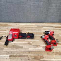 HOUSTON LOCATION - AS-IS MILWAUKEE 2 TOOL COMBO KIT W/ (2) BATTERY & CHARGER
