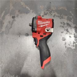 AS-IS- Milwaukee FUEL 12V Li-Ion Brushless Cordless Stubby 3/8 in. Impact Wrench Kit W/(1) 5.0 Ah High Output Battery