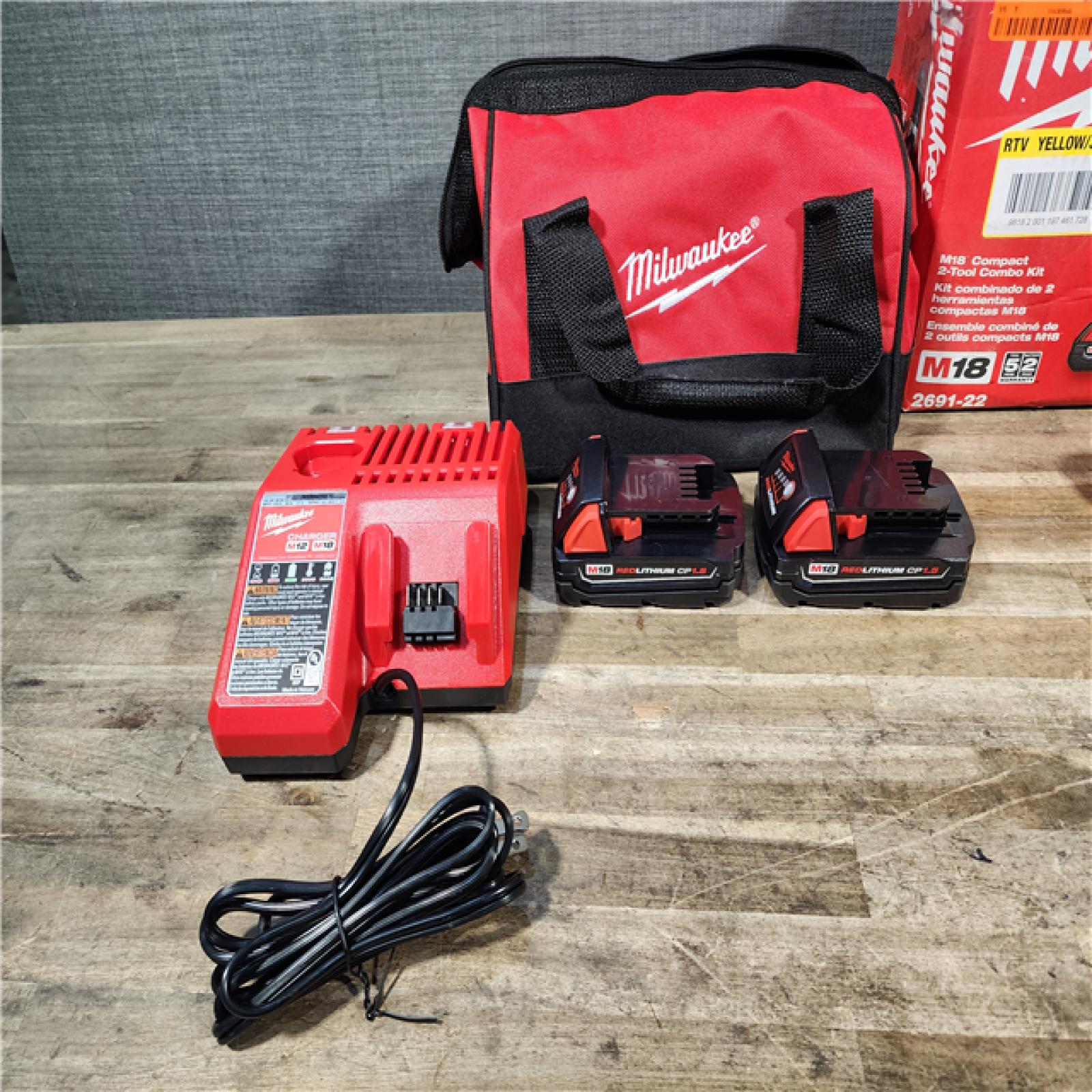 HOUSTON LOCATION - AS-IS Milwaukee M18 Brushed Cordless (2-Tool) Drill/Driver and Impact Driver Kit