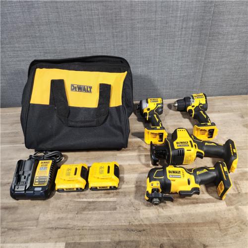 HOUSTON LOCATION - AS-IS DeWalt 20V MAX ATOMIC Cordless Brushless 4 Tool Combo Kit