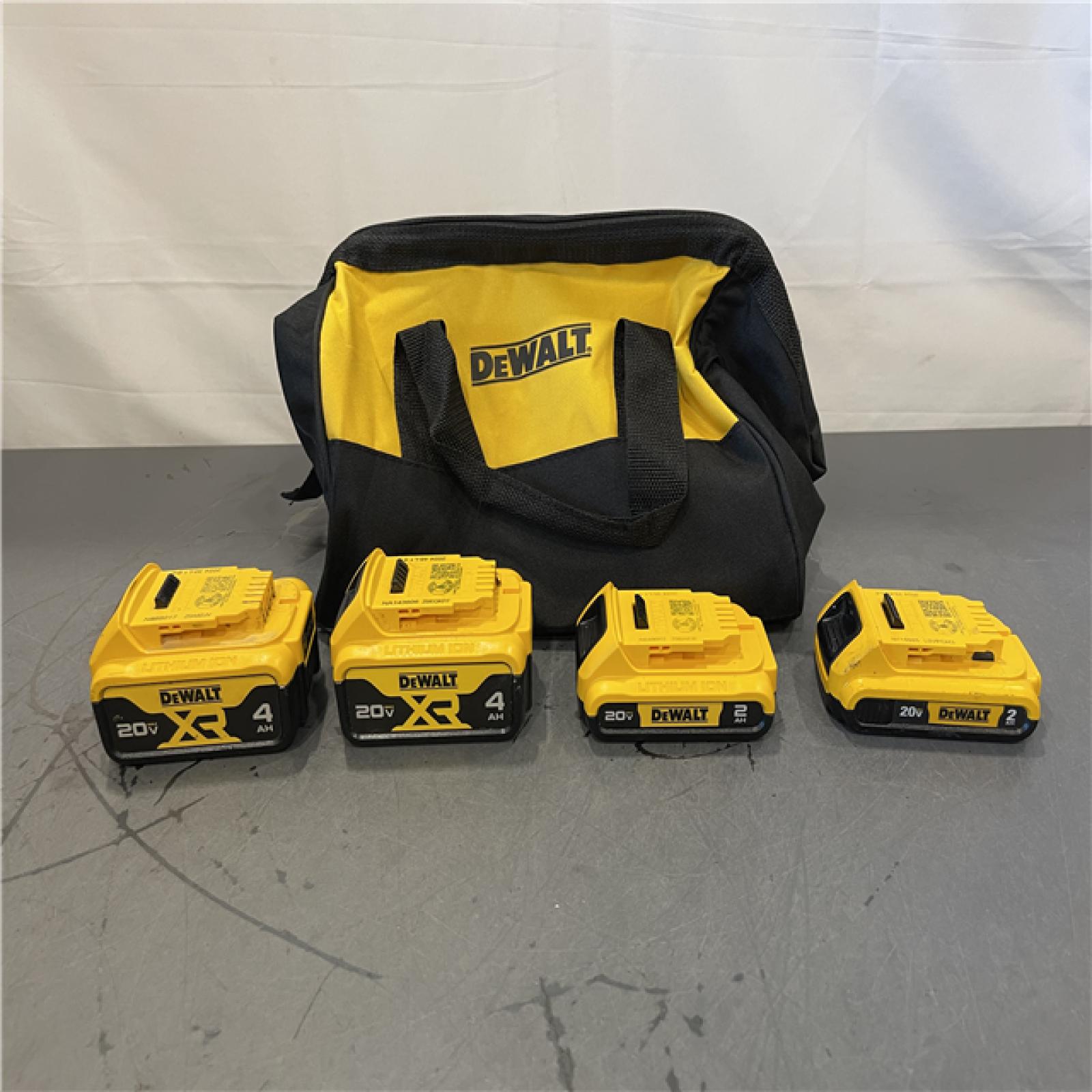 AS-IS - DeWalt 20V MAX Compact Lithium-Ion 2.0Ah Battery Pack (2 Pack) and 20V MAX Lithium-Ion 4.0Ah Battery Pack (2 Pack)