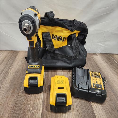 AS-IS DEWALT 20V MAX Cordless 1/2 in. Impact Wrench Kit with Detent Pin, (2) 20V 4.0Ah Batteries, and Charger