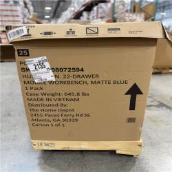 DALLAS LOCATION - HUSKY Tool Storage Heavy Duty 84 in. W x 24 in. D Matte Blue Mobile Workbench Cabinet