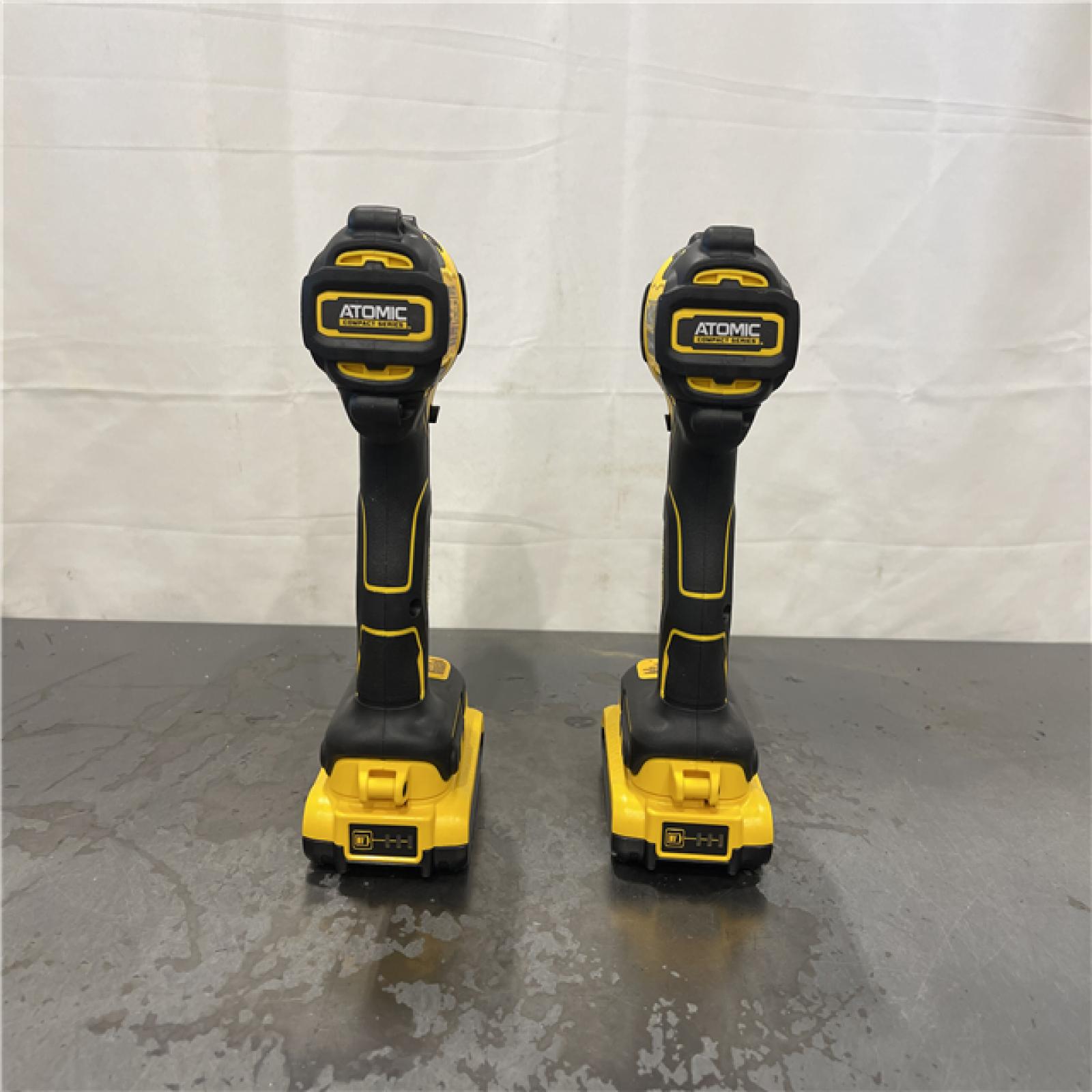 AS-IS-  DEWALT ATOMIC 20-Volt MAX Lithium-Ion Cordless Combo Kit (2-Tool) with (2) 2.0Ah Batteries, Charger and Bag