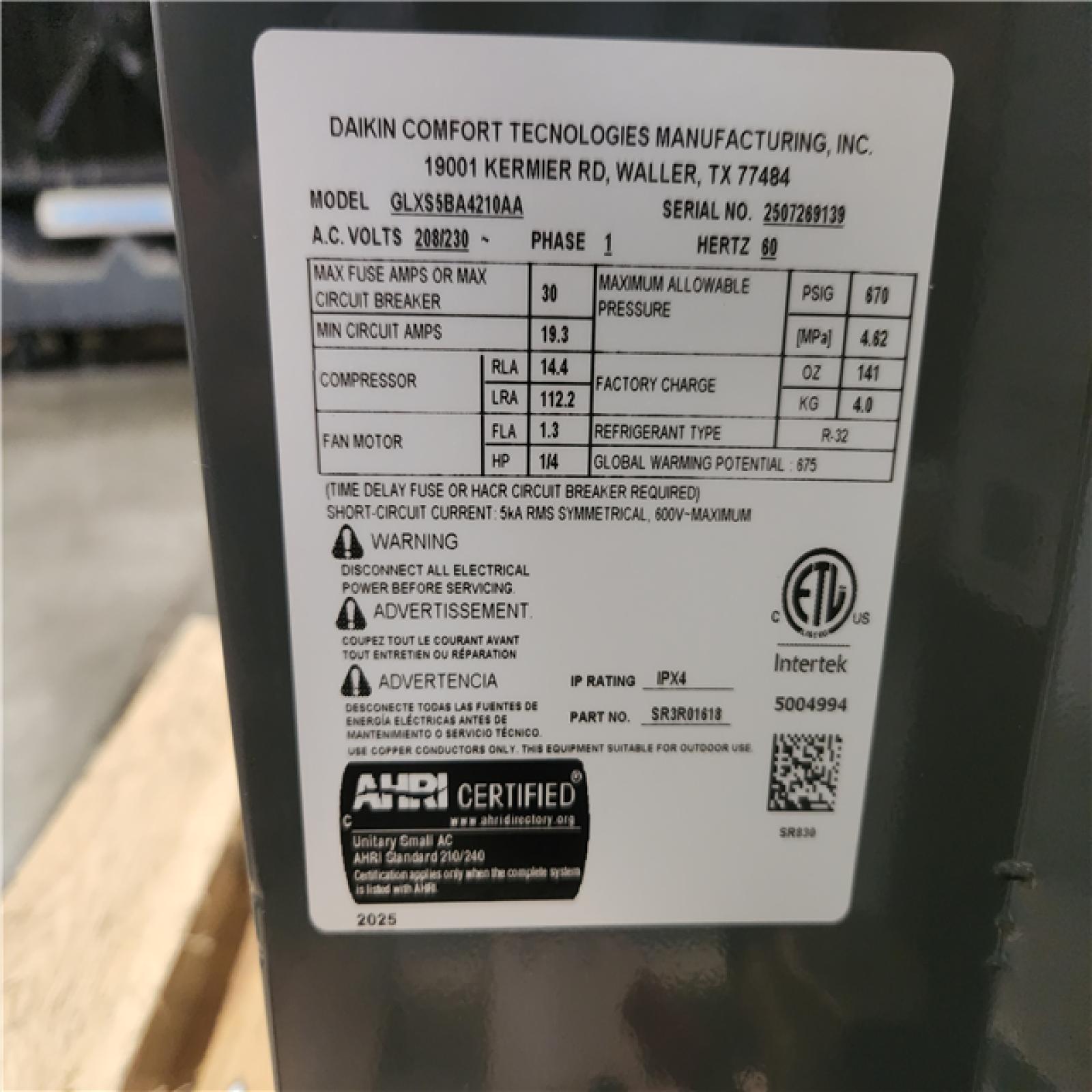 Phoenix NEW 2 Ton 14.3 SEER2 GoodmanCentral Heat Pump Condenser - GLXS5BA4210AA • Ingrams Water & Air_files