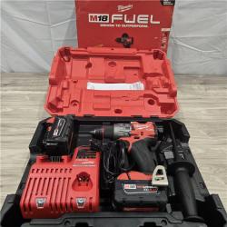 AS-IS Milwaukee 2904-22 Hammer Drill Driver Kit with Batteries  Charger & Tool Case  Red