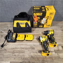 HOUSTON LOCATION - AS-IS Dewalt DCK225D2 20V MAX ATOMIC Brushless Compact Lithium-Ion 1/2 in. Cordless Drill Driver and 1/4 in. Impact Driver Combo Kit with 2 Batteries 2 Ah