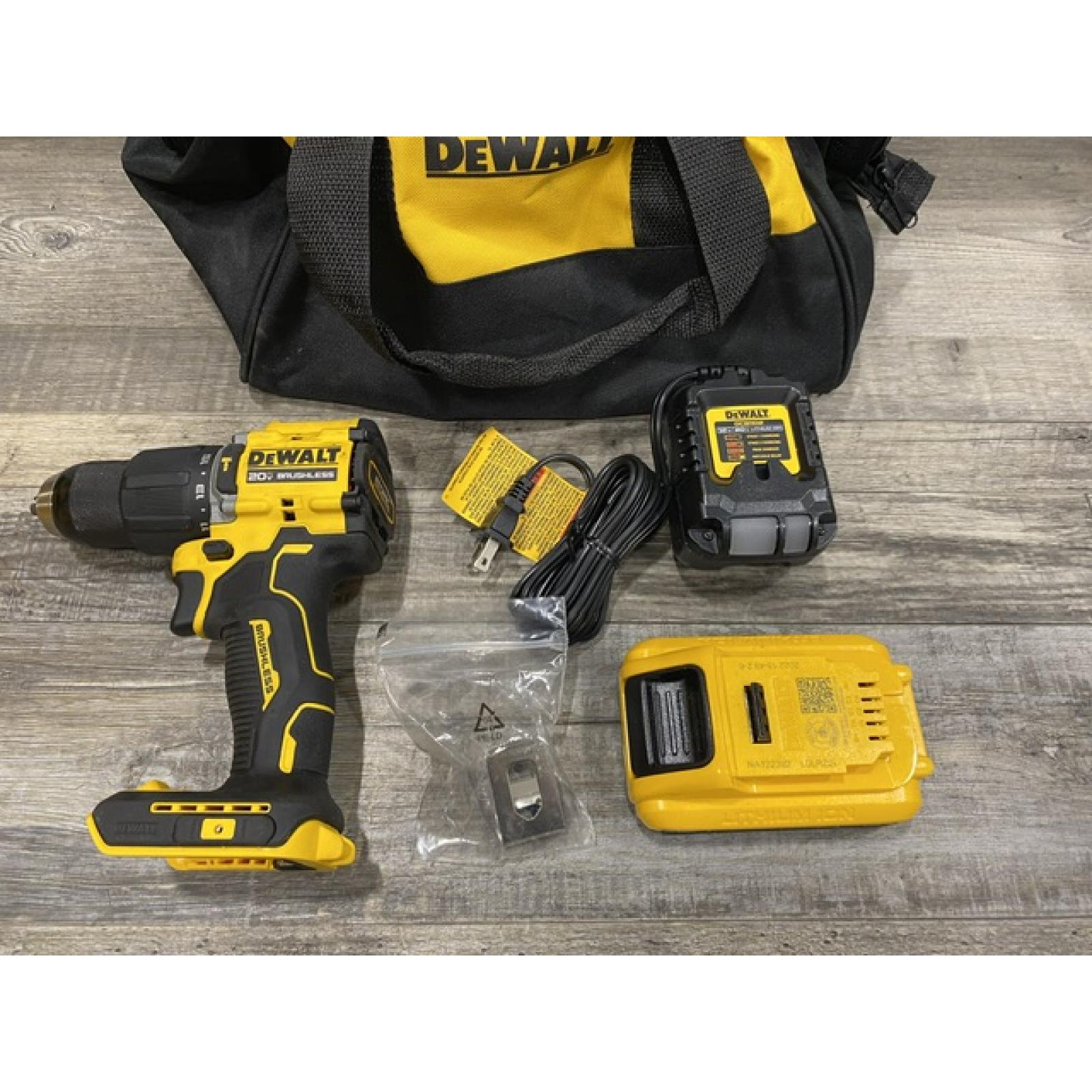 AS-IS DEWALT ATOMIC 20V Cordless 1/2 in. Compact Hammer Drill Kit
