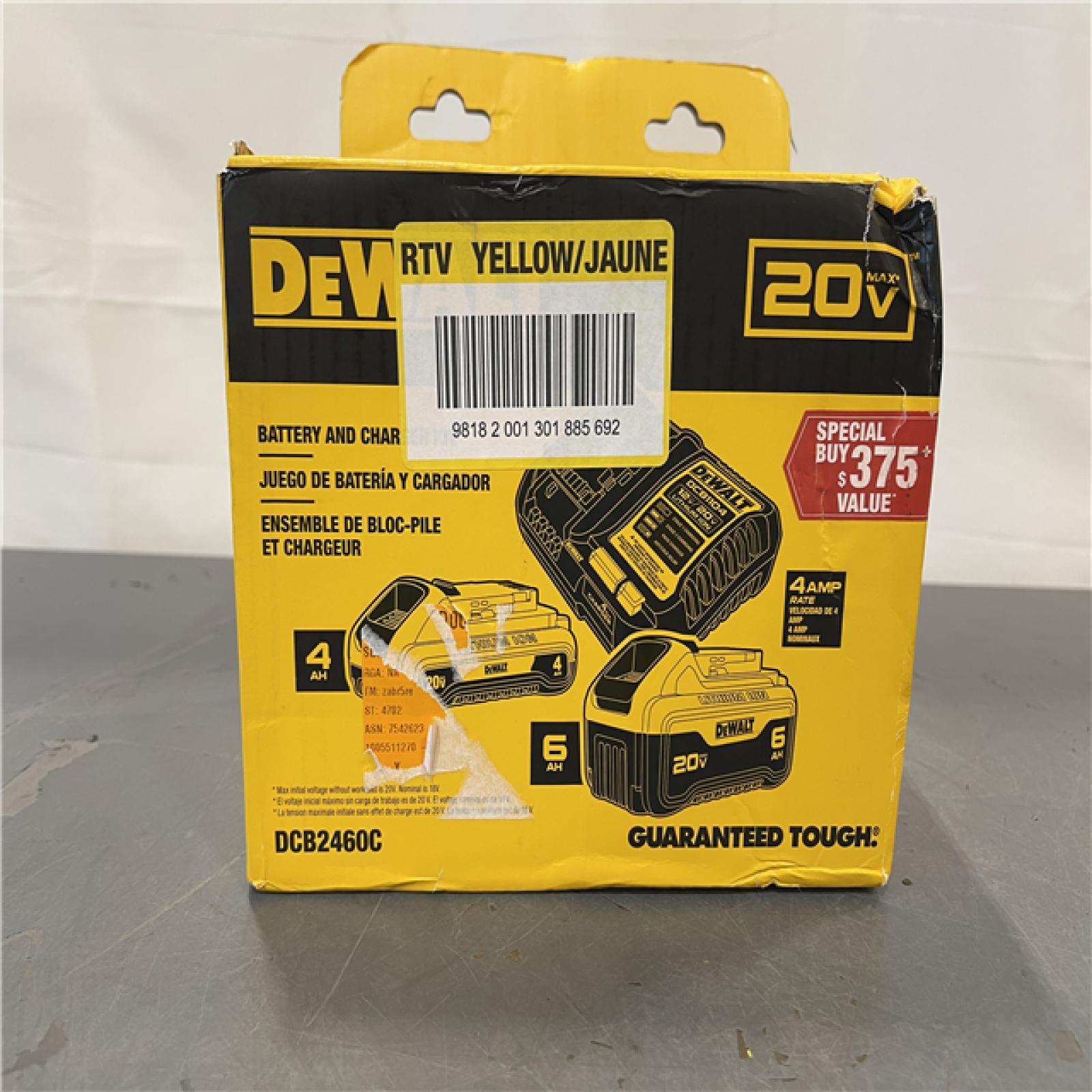 New! - DEWALT 20V MAX Lithium-Ion 6.0Ah and 4.0Ah Battery and Charger Starter Kit