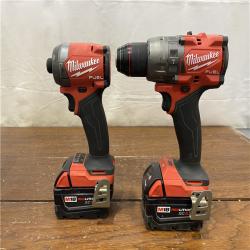 AS-IS MILWAUKEE M18 FUEL 18V Lithium-Ion Brushless Cordless Hammer Drill and Impact Driver Combo Kit (2-Tool) with 2 Batteries