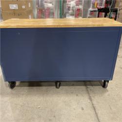 DALLAS LOCATION- AS-IS Husky Tool Storage Heavy Duty 84 in. W x 24 in. D Matte Blue Mobile Workbench Cabinet