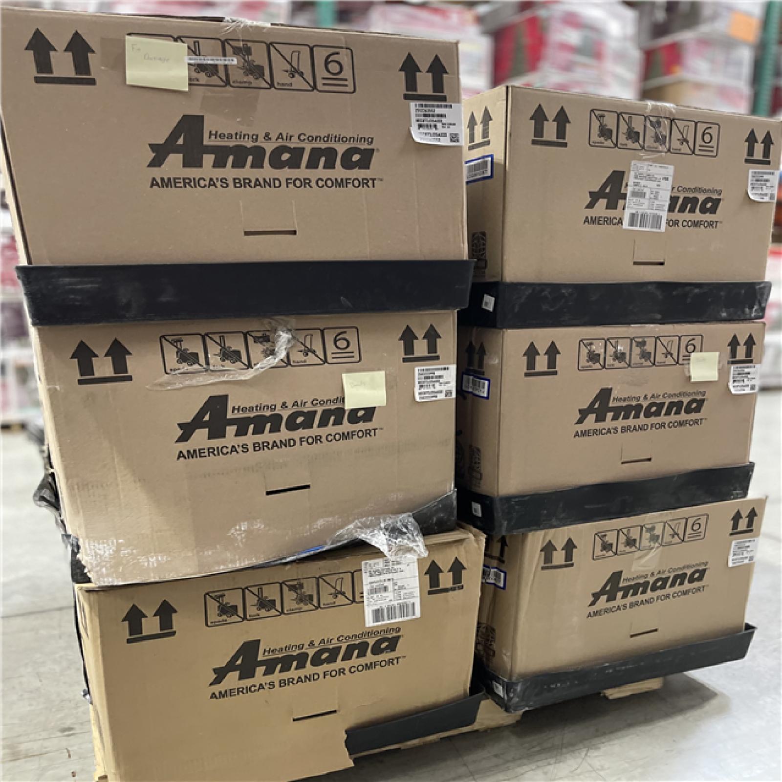 DALLAS LOCATION- AS-IS AMANA HEATING AND CONDITIONING PALLET-(6 UNITS)