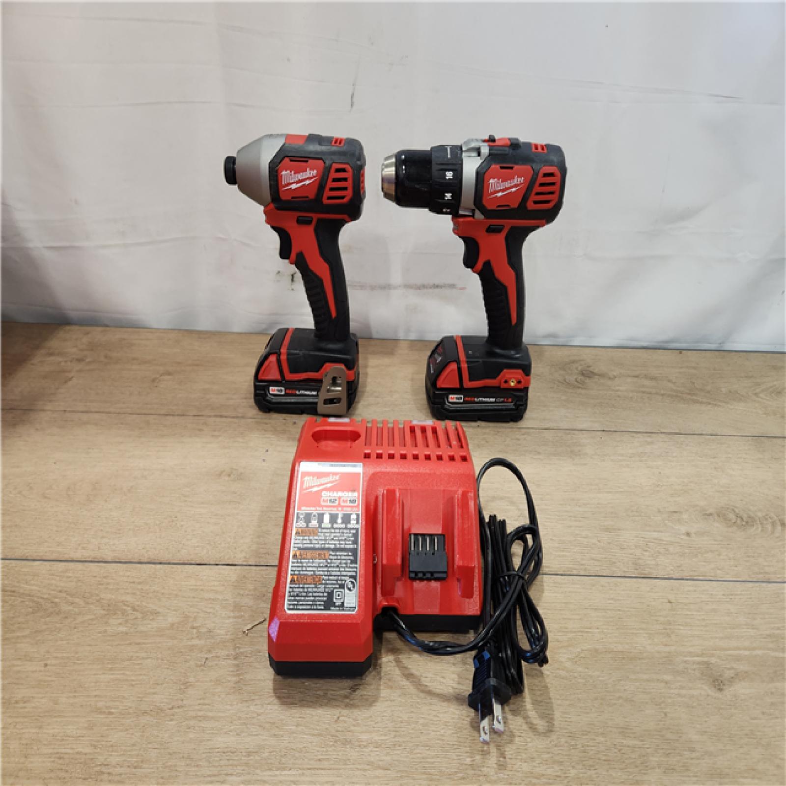 AS-IS- Milwaukee 18V Lithium-Ion Cordless Drill Driver/Impact Driver Combo Kit