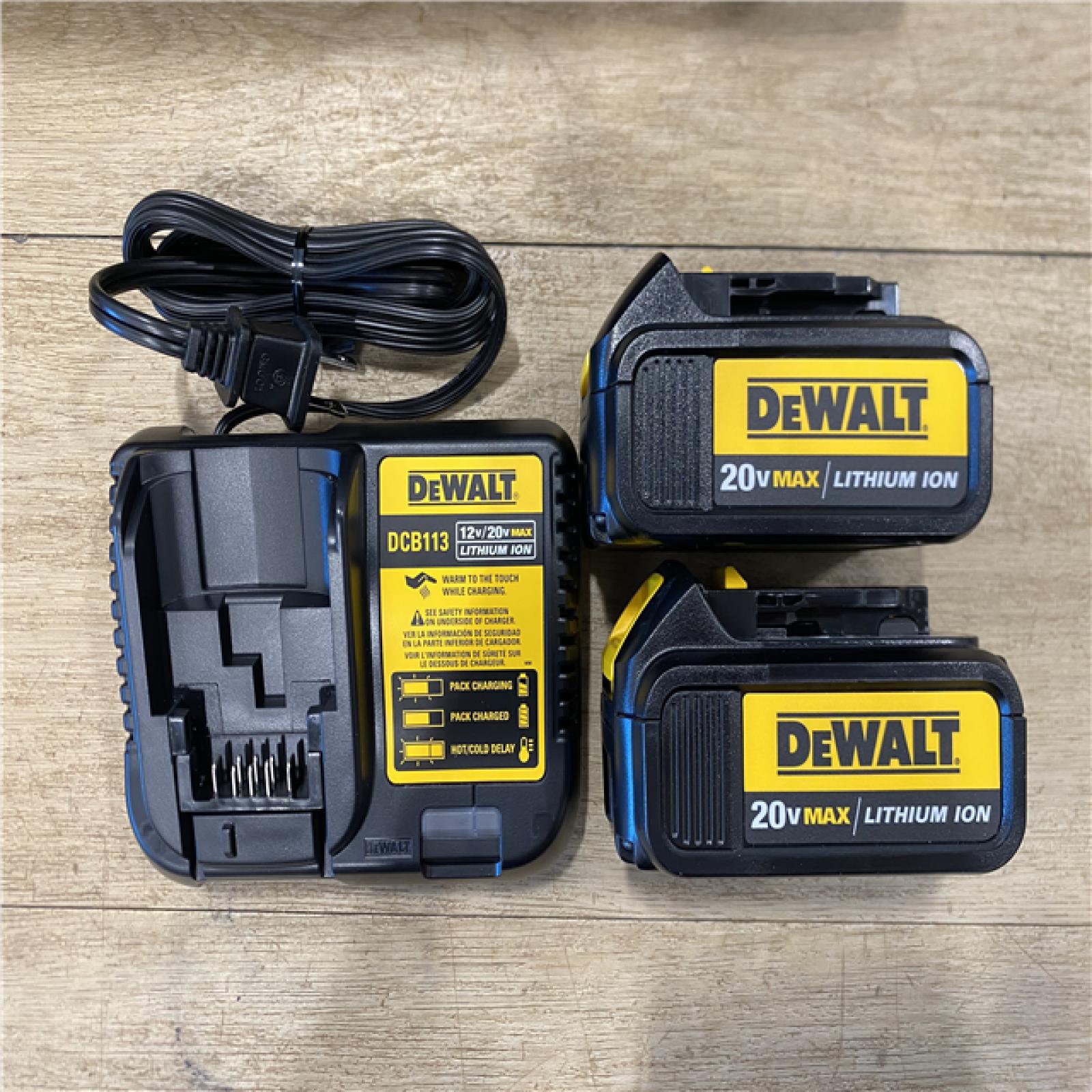 AS-IS DEWALT 20-Volt MAX Lithium-Ion Cordless Combo Kit (4-Tool) with (2) Batteries 3.0Ah  Charger and Tool Bag