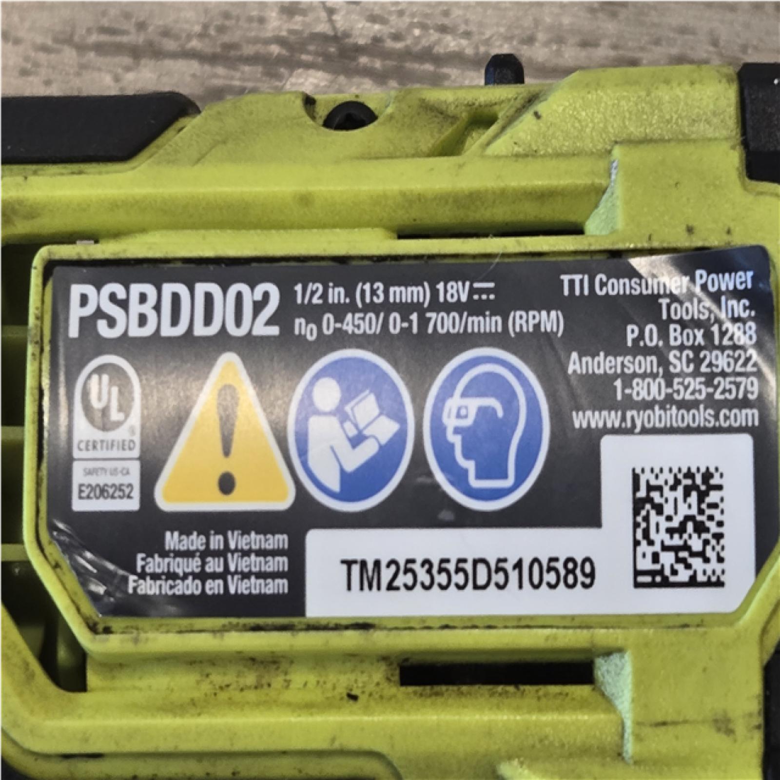 AS-IS ONE+ HP 18V Brushless Cordless Compact 1/2 in. Drill and Impact Driver Kit with (2) 1.5 Ah Batteries  Charger  and Bag
