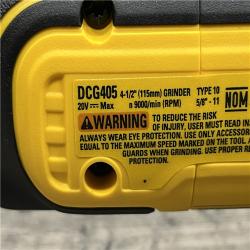 AS-IS DEWALT 20V MAX XR Cordless Brushless 4.5 in. Slide Switch Small Angle Grinder with Kickback Brake (Tool Only)
