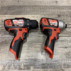 AS-IS Milwaukee 12V Lithium-Ion Cordless Drill Driver/Impact Driver Combo Kit
