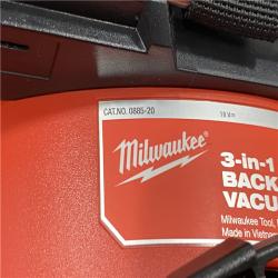 AS-IS Milwaukee FUEL 18-Volt Lithium-Ion Brushless 1 Gal. Cordless 3-in-1 Backpack Vacuum (Vacuum-Only)