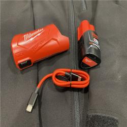AS-IS Milwaukee Men's Medium 12-Volt Lithium-Ion Cordless Tough Shell Black Heated Jacket Kit