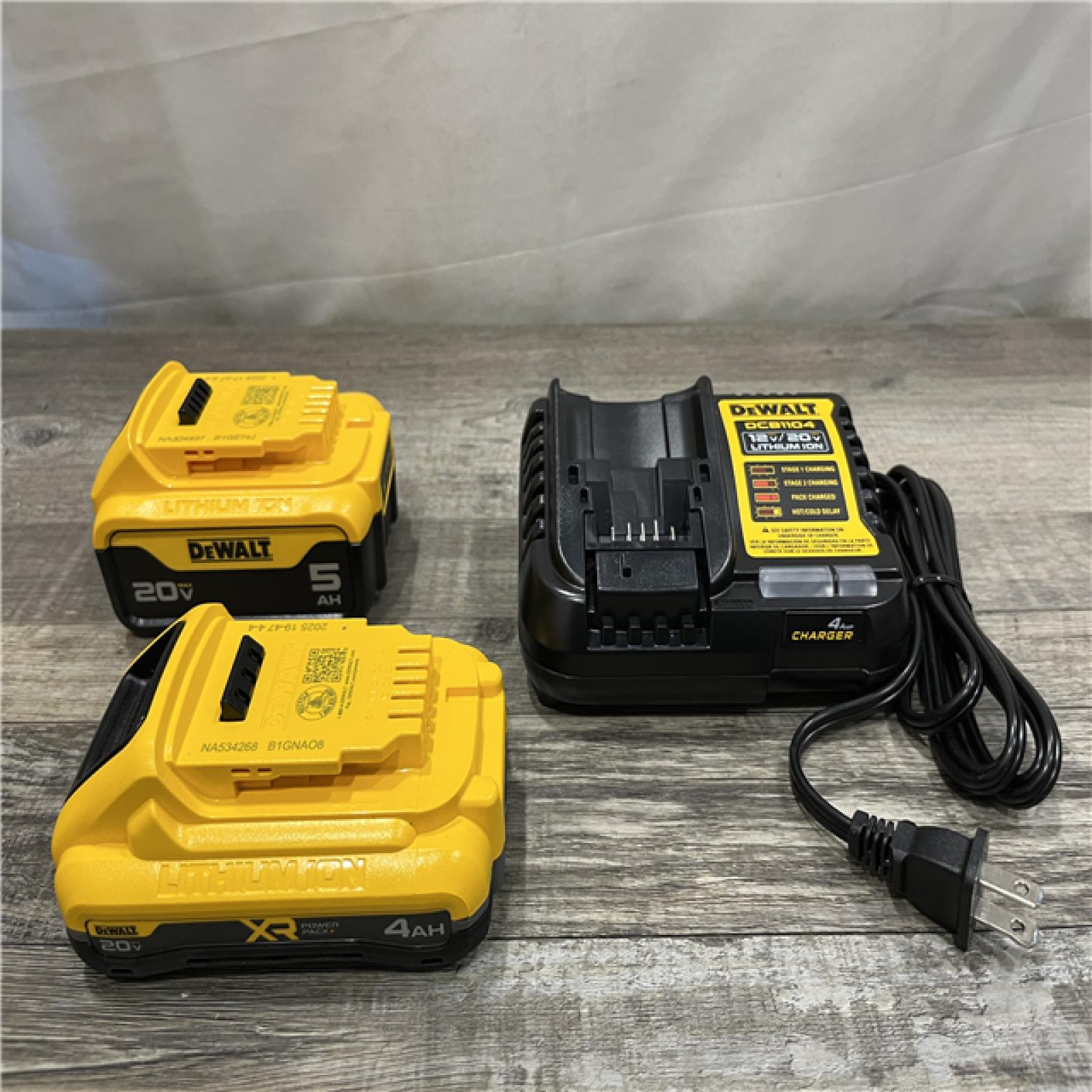 AS-IS DEWALT 20V MAX Lithium-Ion Starter Kit with 4.0 Ah and 5.0 Ah Batteries and Charger