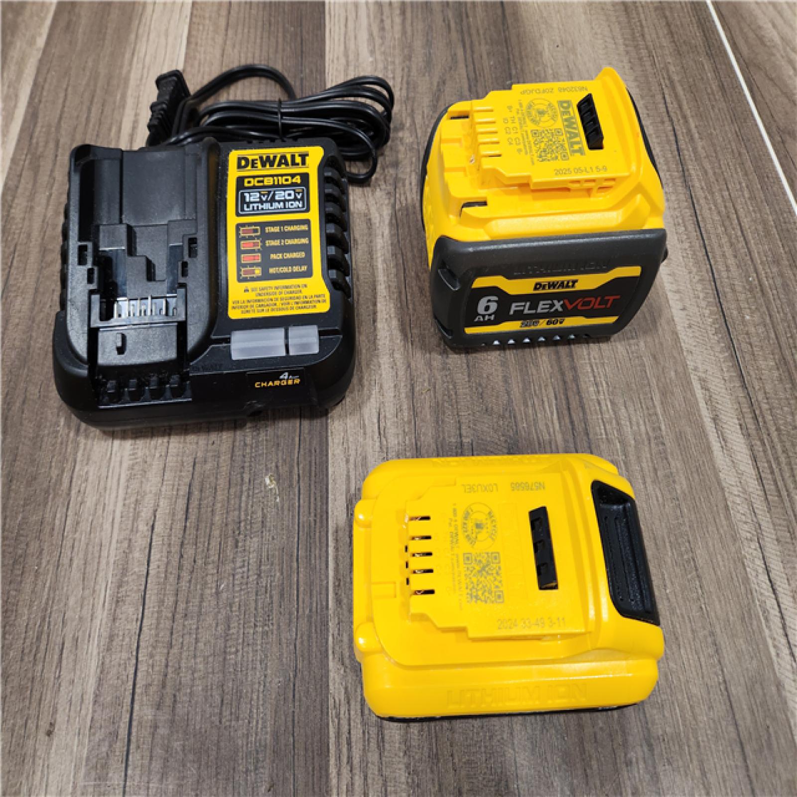 AS-IS DEWALT 20V MAX Lithium-Ion 6.0Ah and 4.0Ah Battery and Charger Starter Kit