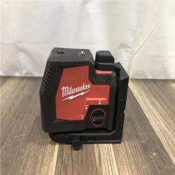 AS-IS Milwaukee Green 100 ft. Cross Line and Plumb Points Rechargeable Laser Level with REDLITHIUM Lithium-Ion USB Battery and Charger