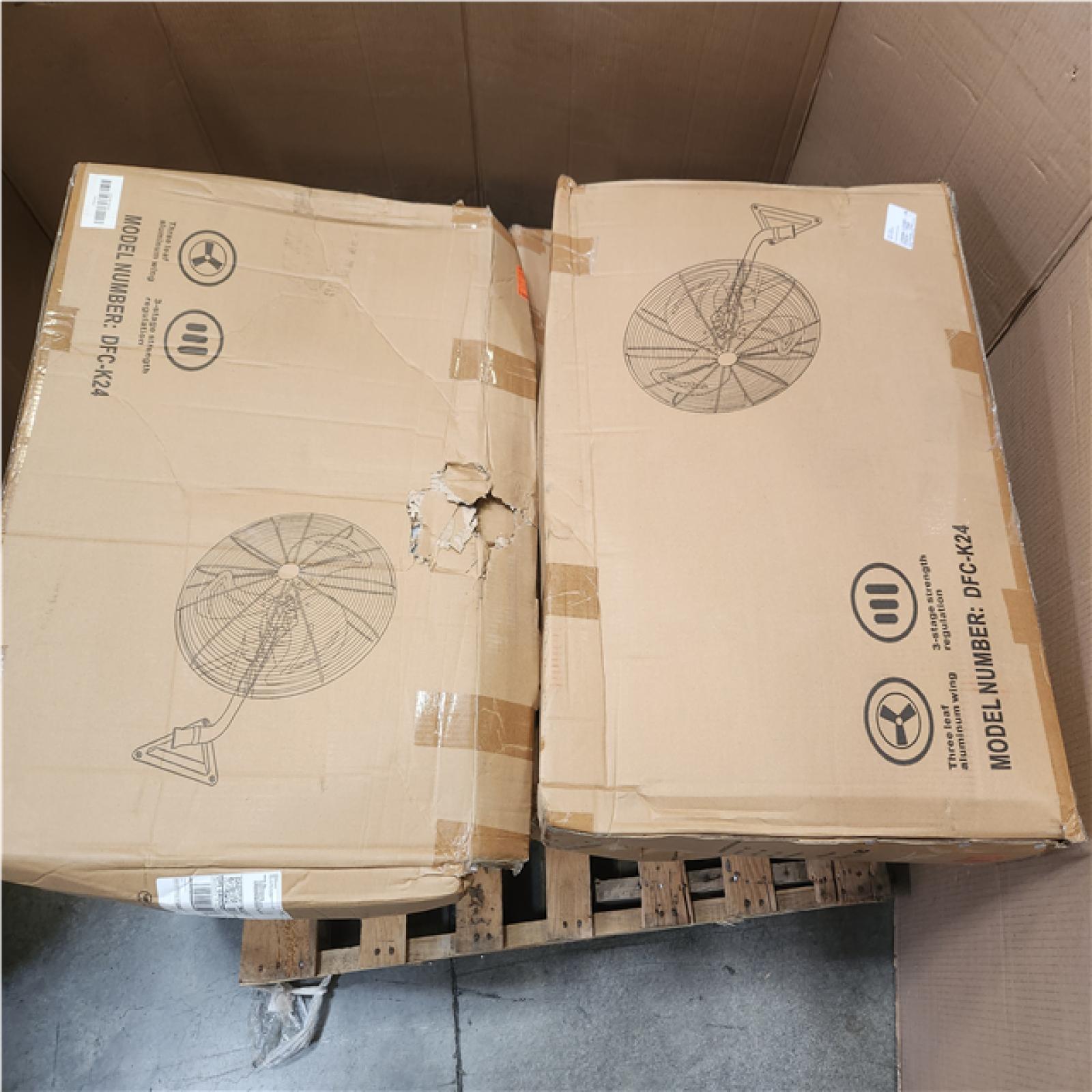 Phoenix LIKE NEW 24 in. Wall fan in Black Model# DFC-K24 Pallet of 6