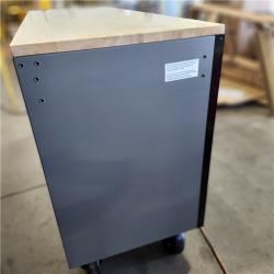 DALLAS LOCATION- Husky Heavy Duty 61 in. W x 23 in. D 15-Drawer Matte Gray Mobile Workbench Cabinet with Solid Wood Top