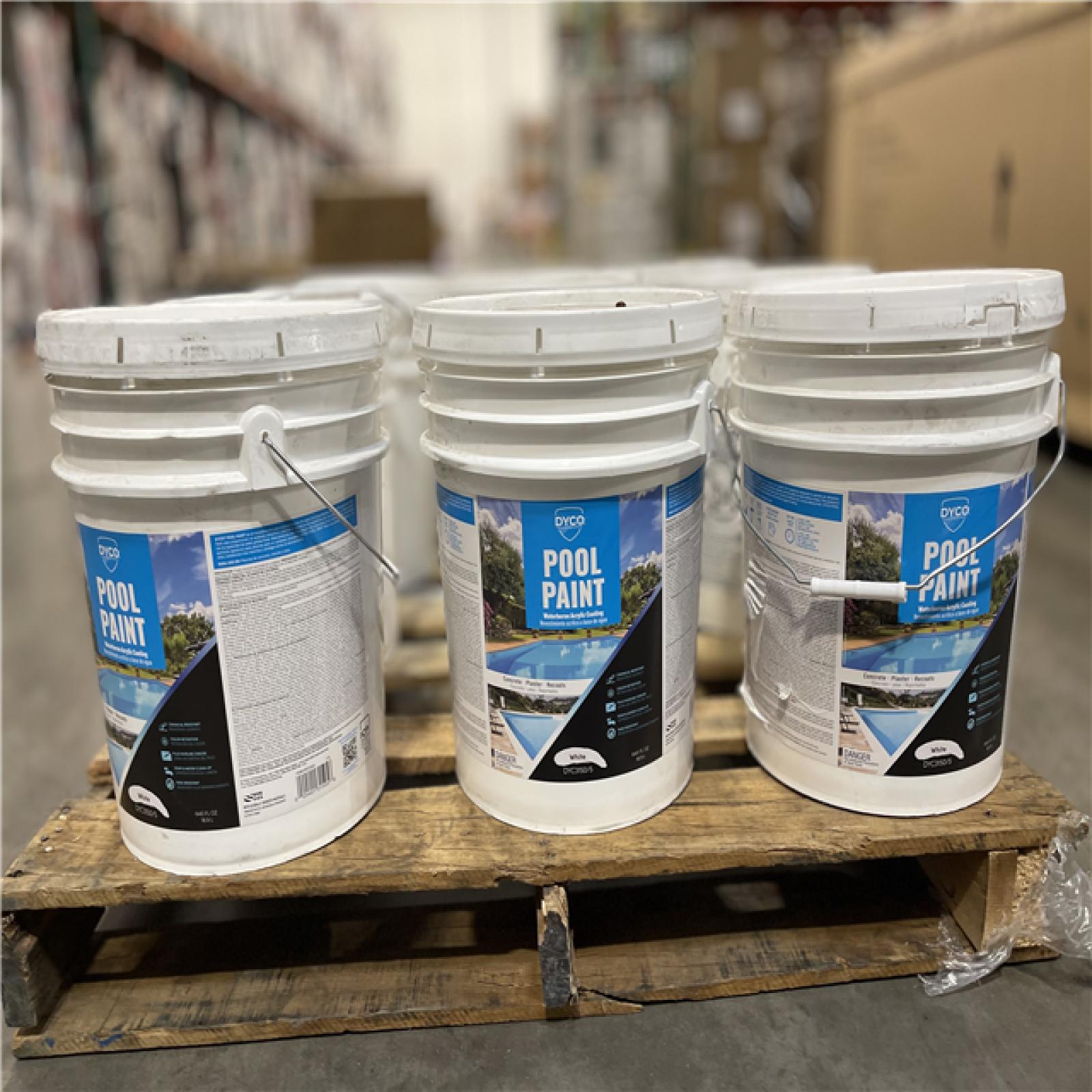 DALLAS LOCATION - DALLAS LOCATION -Dyco Pool Paint 5 Gal. 3150 White Semi-Gloss Acrylic Exterior Paint PALLET- (10 UNITS)