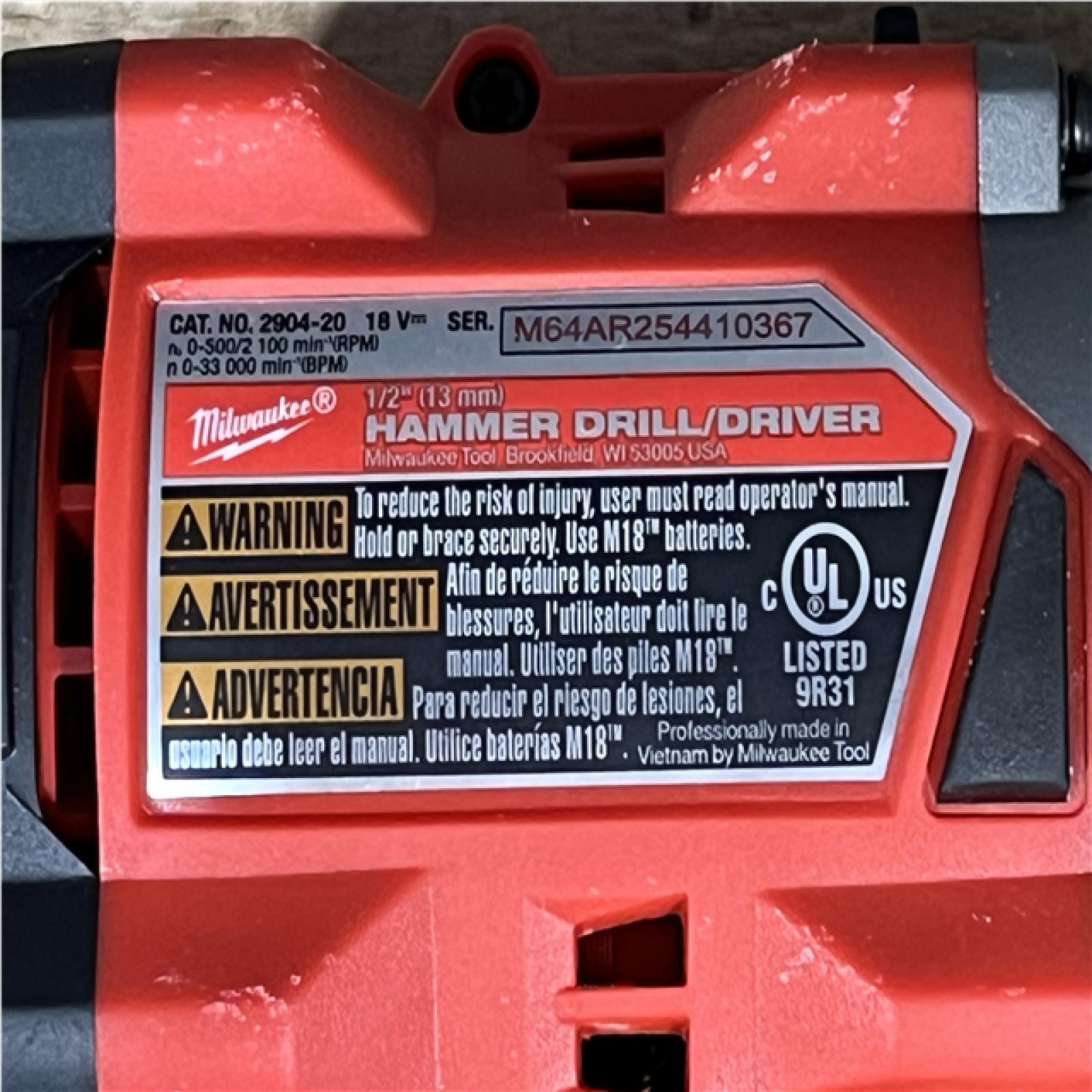 Houston Location AS-IS Milwaukee FUEL 18V Lithium-Ion Brushless Cordless 1/2 in. Hammer Drill/Driver (Tool-Only)