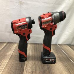 AS-IS Milwaukee FUEL 12-Volt Lithium-Ion Brushless Cordless Hammer Drill and Impact Driver Combo Kit