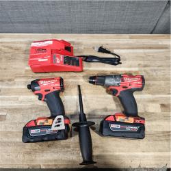 Houston Location AS-IS Milwaukee FUEL 18V Lithium-Ion Brushless Cordless Hammer Drill and Impact Driver Combo Kit
