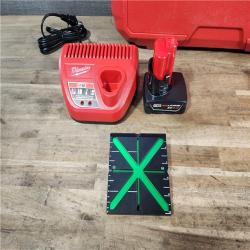 HOUSTON LOCATION - AS-IS Milwaukee 12-Volt Lithium-Ion Cordless Green 250 ft. 3-Plane Laser Level Kit