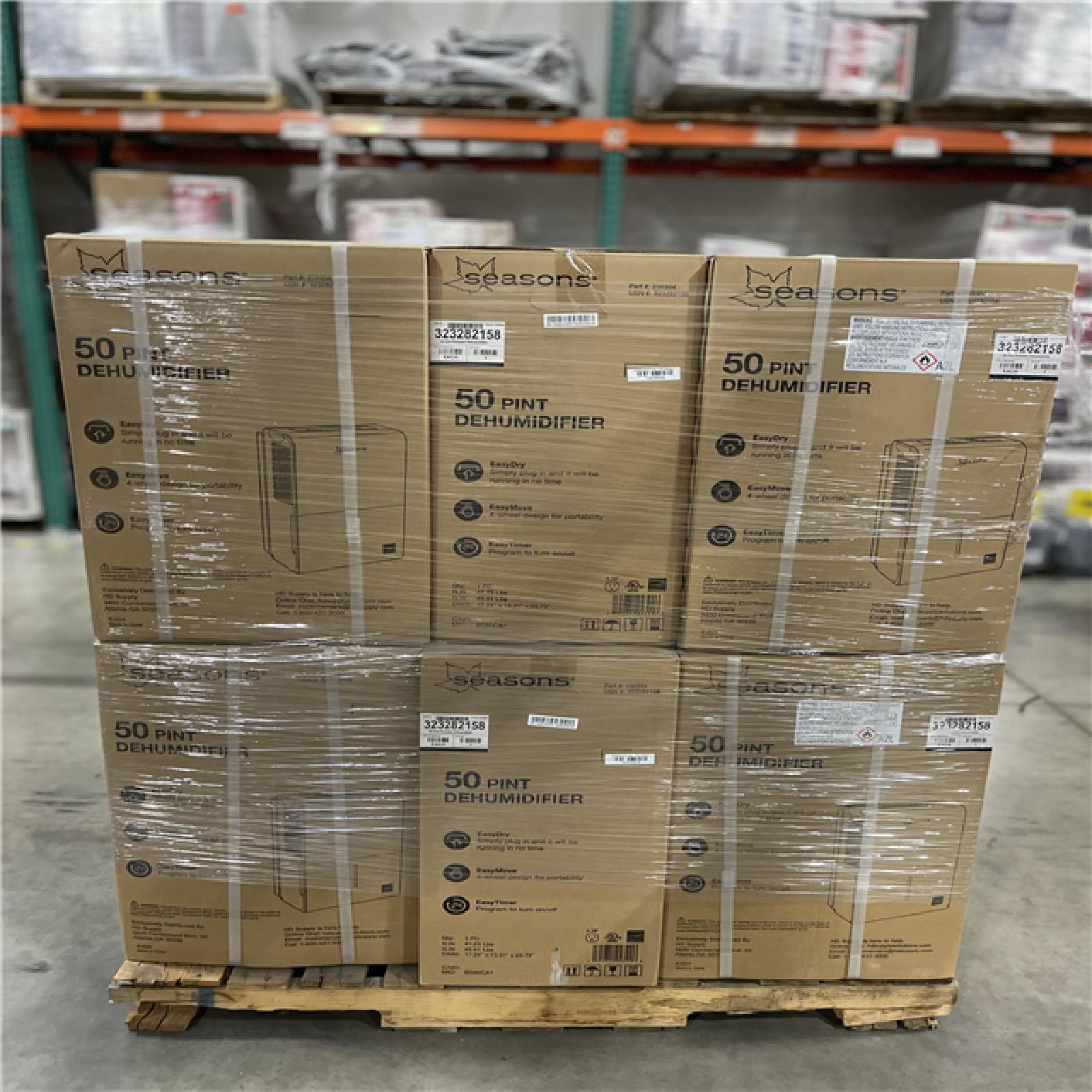 DALLAS LOCATION- SEASONS 50PINT DEHUMIDIFIER PALLET-(18 UNITS)