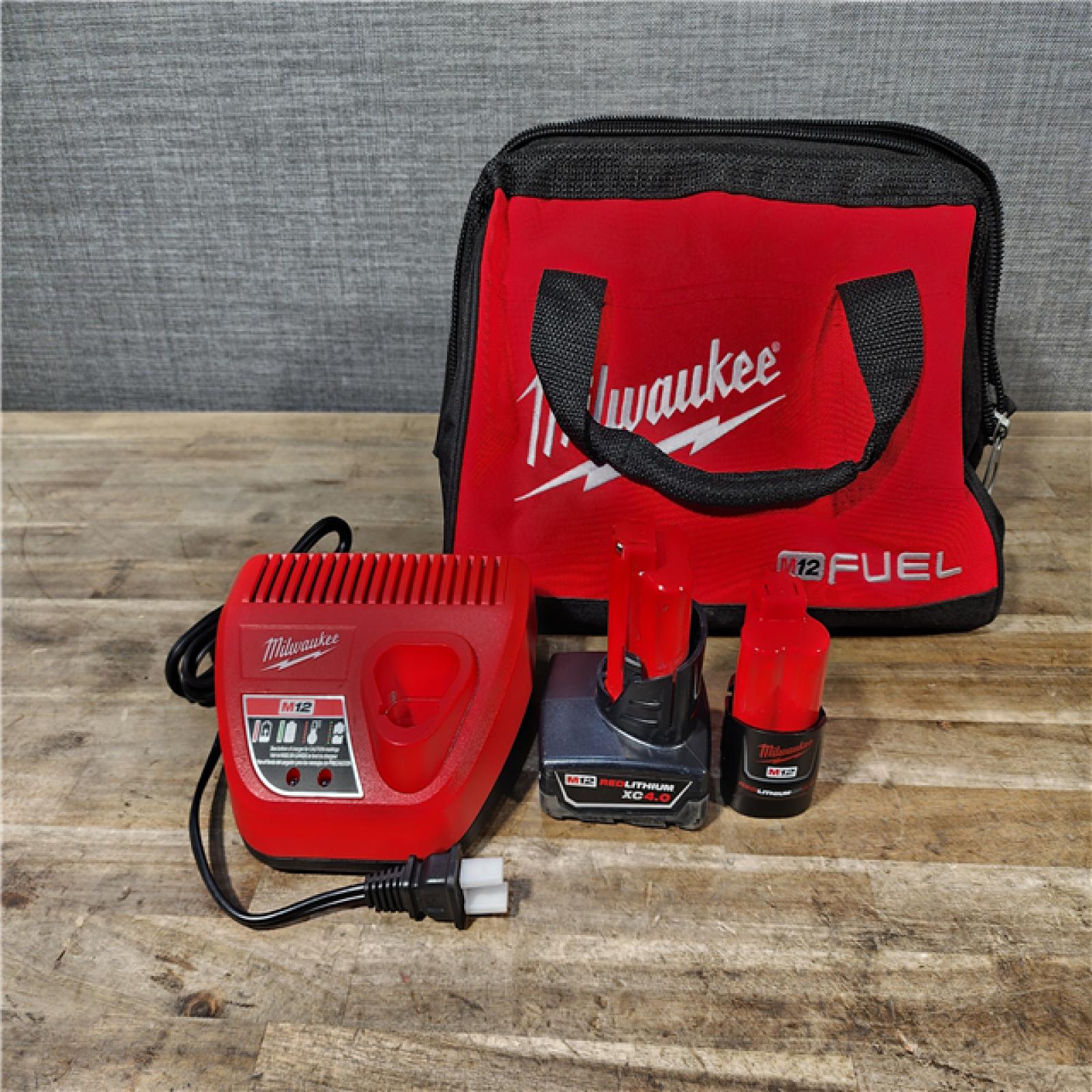 HOUSTON LOCATION - AS-IS (APPEARS LIKE NEW) Milwaukee M12 FUEL Cordless 2-Tool Combo Kit: 1/2Hammer Drill  1/4Hex Impact Driver 3497-22