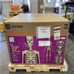 DALLAS LOCATION - Home Accents Holiday 12 ft. Grave & Bones Giant-Sized Skelly with LifeEyes™ LCD Eyes H5