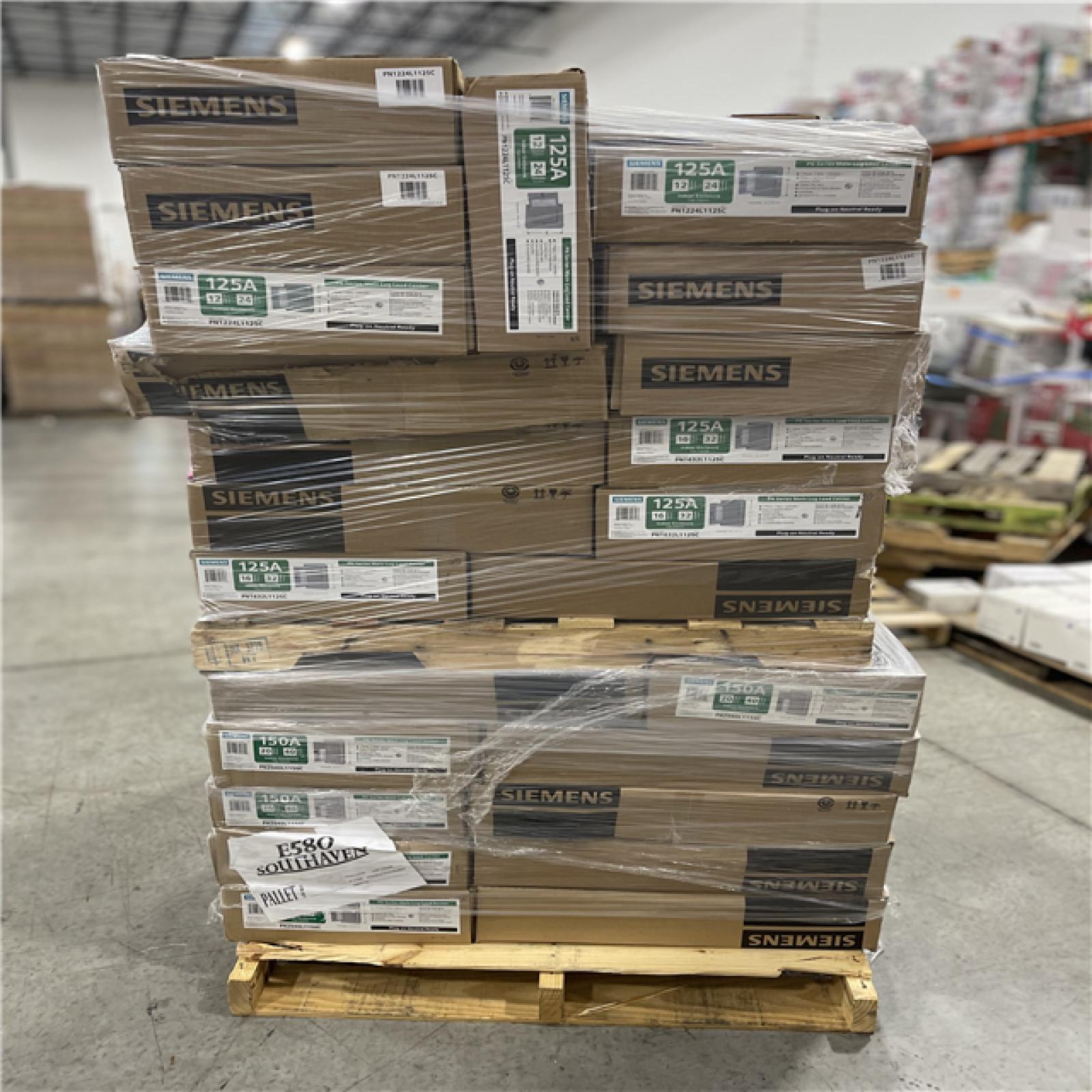 DALLAS LOCATION- Siemens PN Series 125 Amp 16-Space 32-Circuit Main Lug Plug-On Neutral Load Center Indoor with Copper Bus PALLET-(45 UNITS)