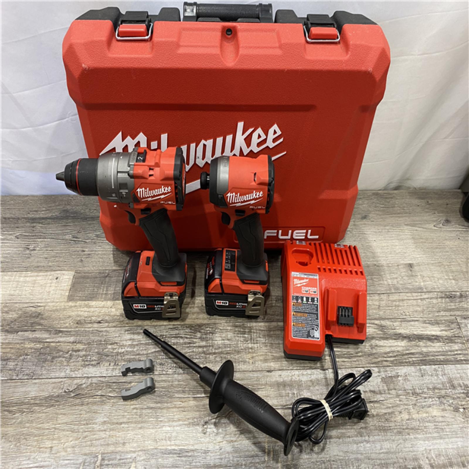 AS-IS Milwaukee FUEL 18V Lithium-Ion Brushless Cordless Hammer Drill and Impact Driver Combo Kit