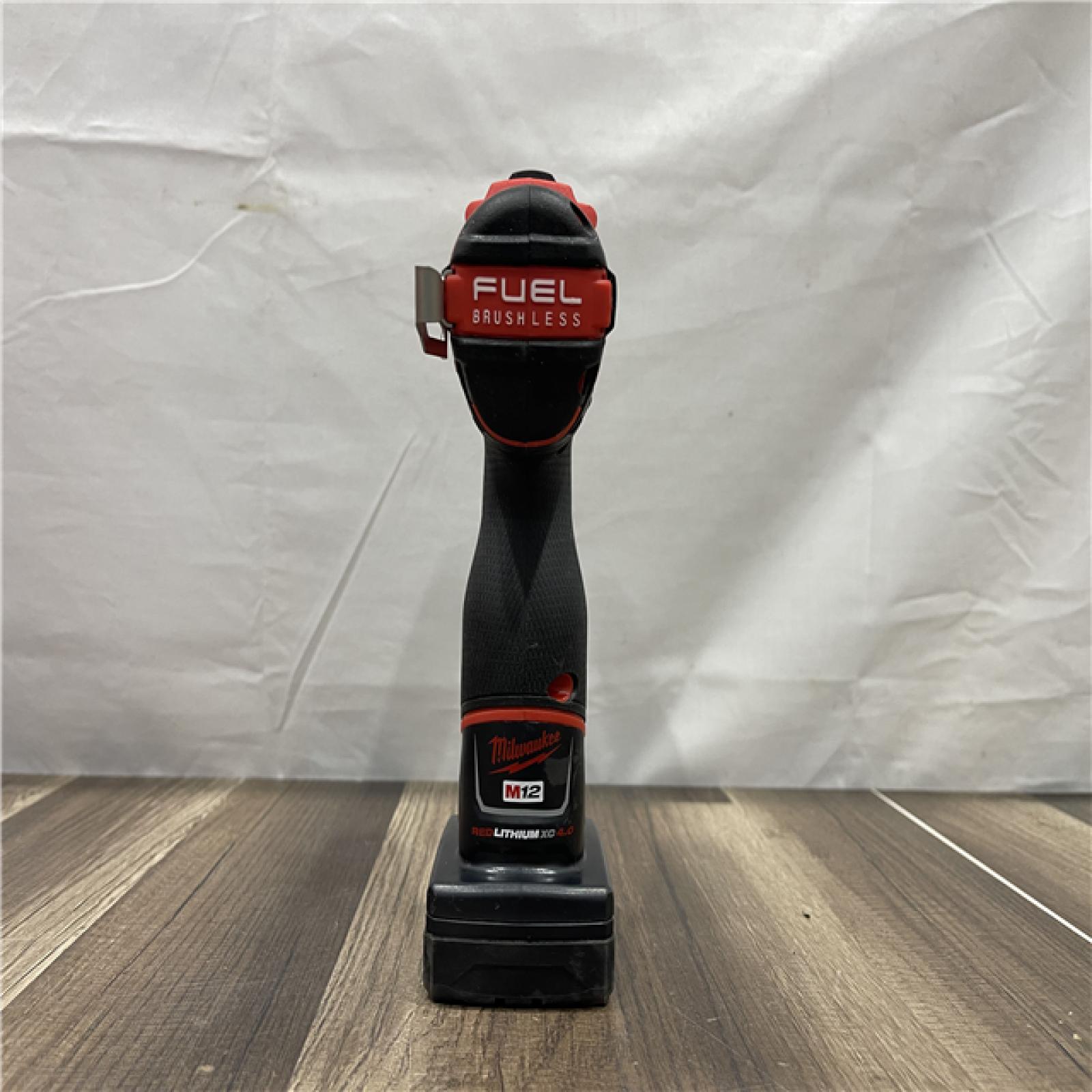 AS-IS Milwaukee FUEL 12V Lithium-Ion Brushless Cordless 1/2 in. Hammer Drill and Driver Kit