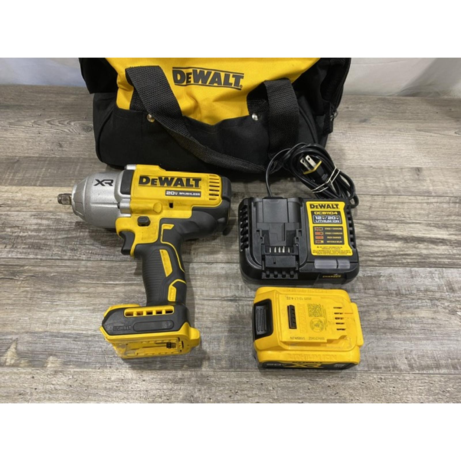 AS-IS DEWALT 20V MAX Lithium-Ion Cordless 1/2 in. Impact Wrench Kit