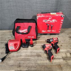 HOUSTON LOCATION - AS-IS Milwaukee 3497-22 12V Brushless Hammer Drill and Impact Driver Combo Kit