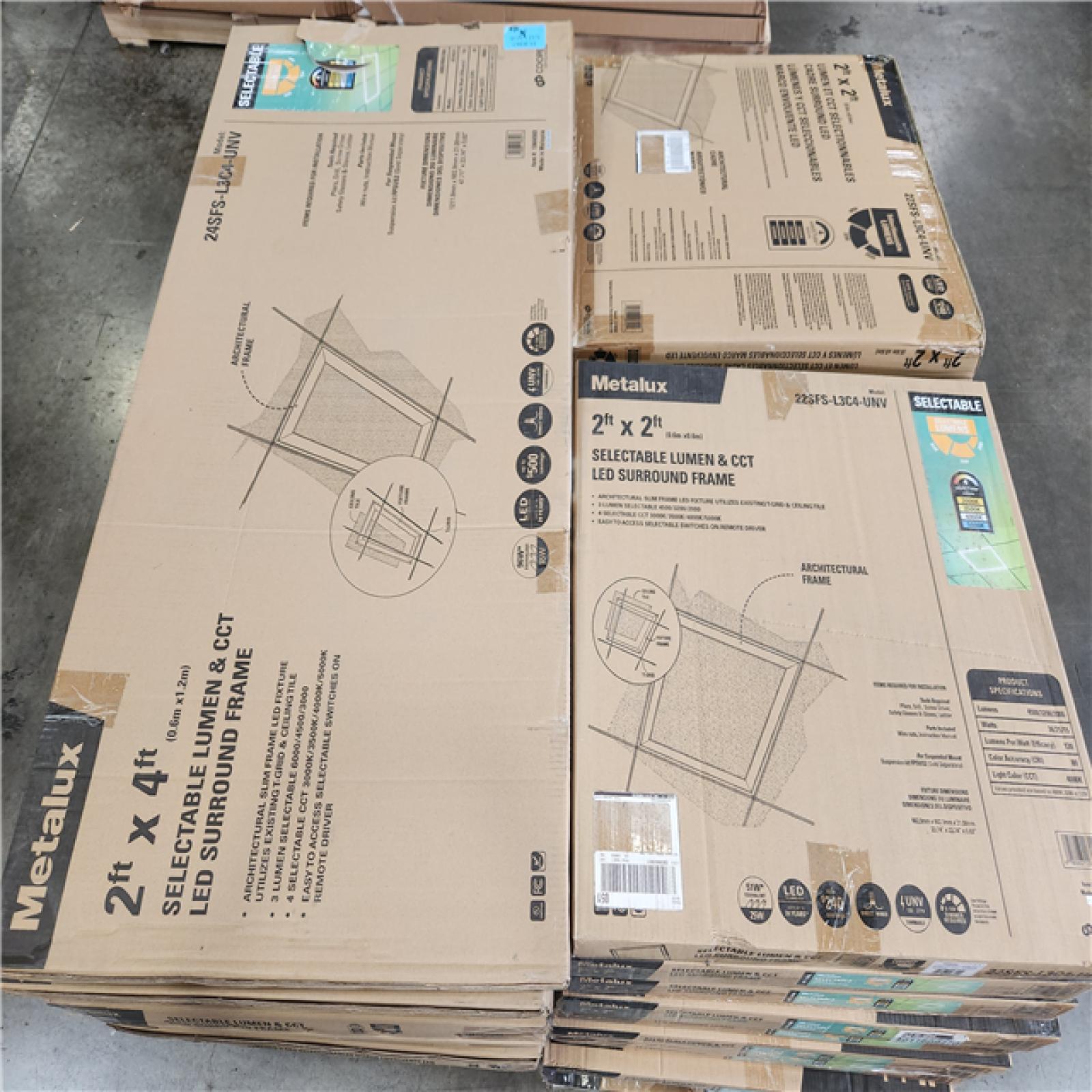 Phoenix AS-IS Mixed Metalux Selectable Lumen & CCT LED Surround Frame Pallet (36-Frames)