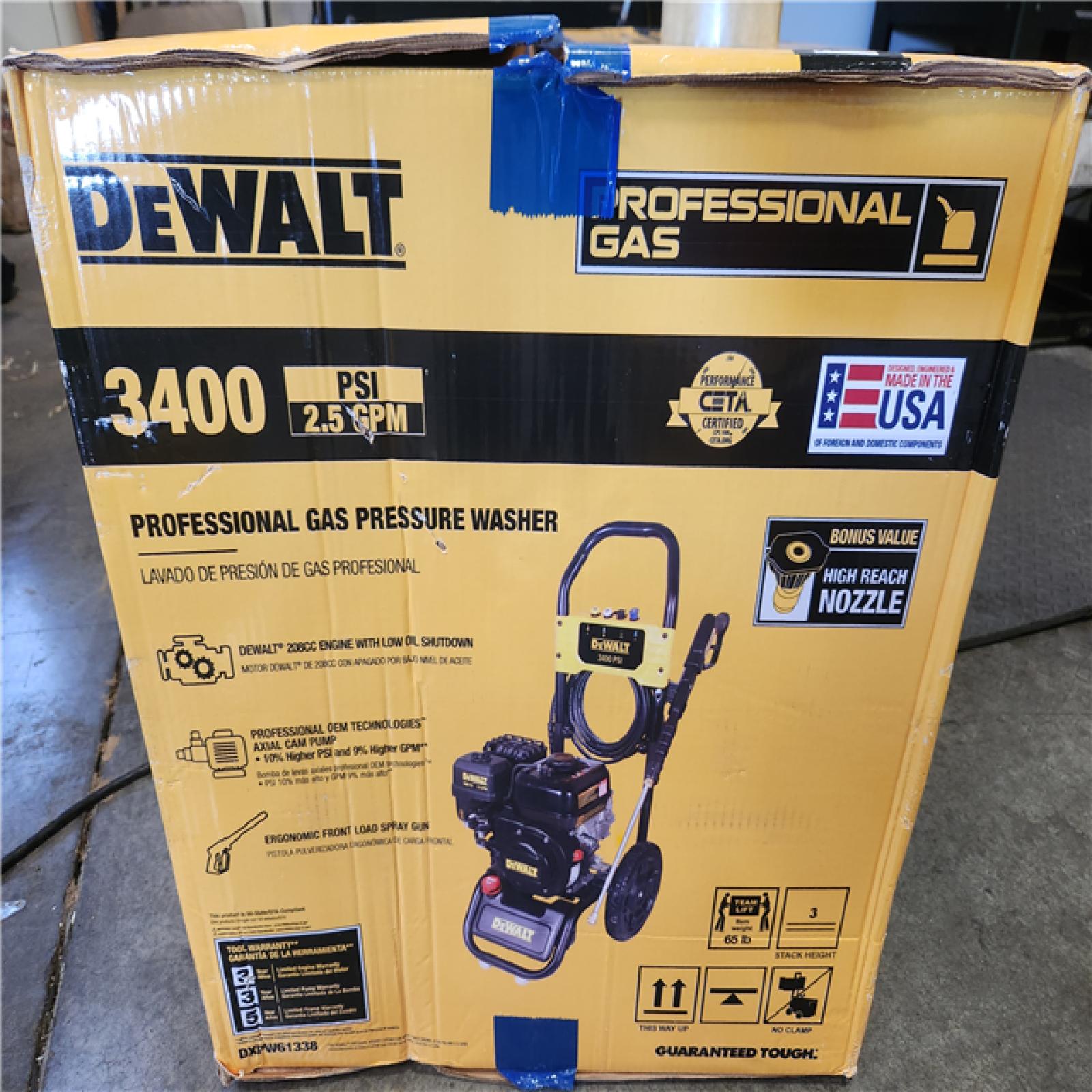 Phoenix NEW DEWALT 3400 PSI 2.5 GPM Gas Pressure Washer with Maintenance-Free Pump  Heavy-Duty Commercial Cold Water Power Washer