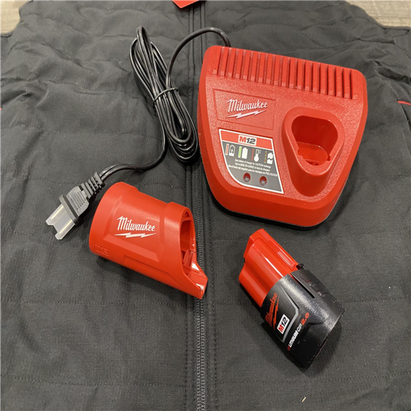 AS-IS Milwaukee Men's X-Large 12-Volt Lithium-Ion Cordless Axis Black Heated Vest Kit